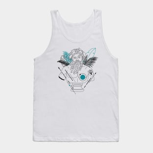 Funny Hipster Poseidon Greek God // Funny Greek Mythology Tank Top